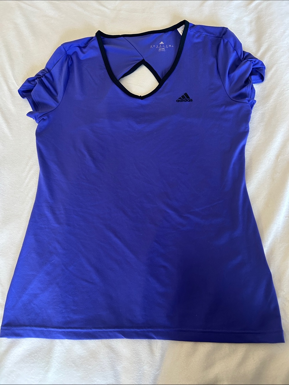 Adidas Climalite Women’s Purple Short Sleeve V-Neck Athletic Top